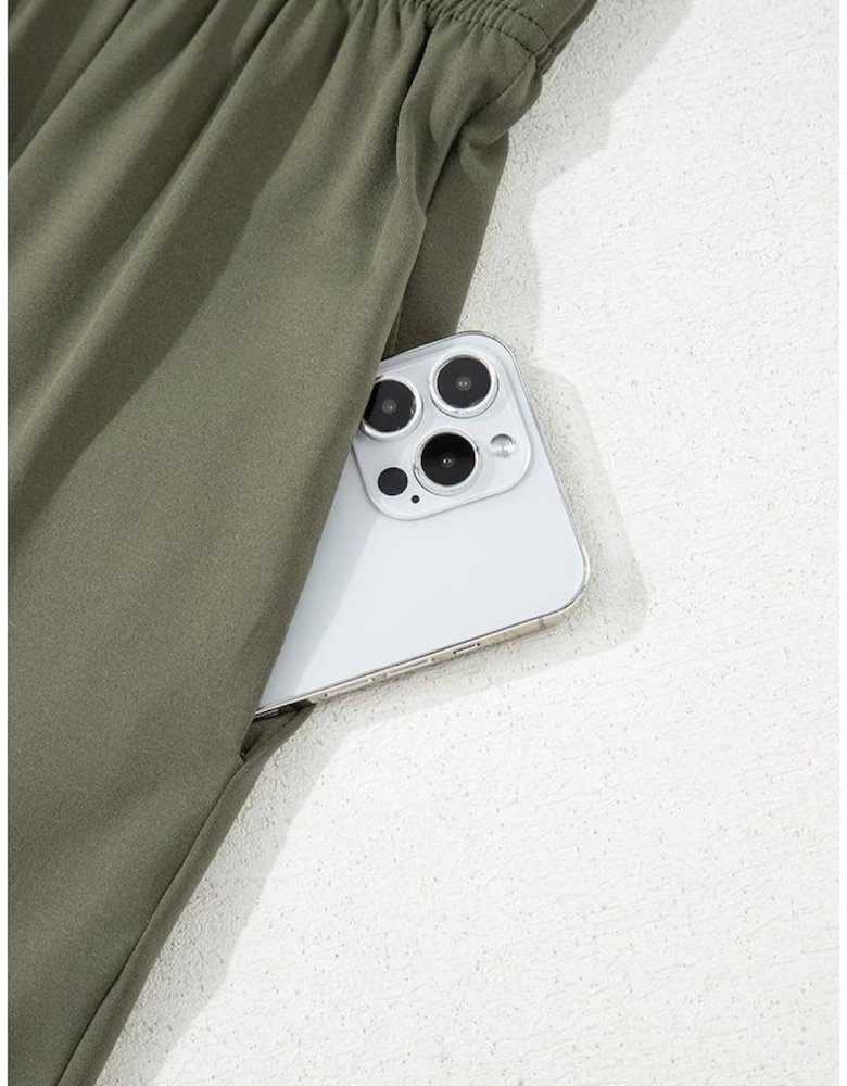 Seagrass Raw Hem Loose Tee and Wide Leg Pants Set