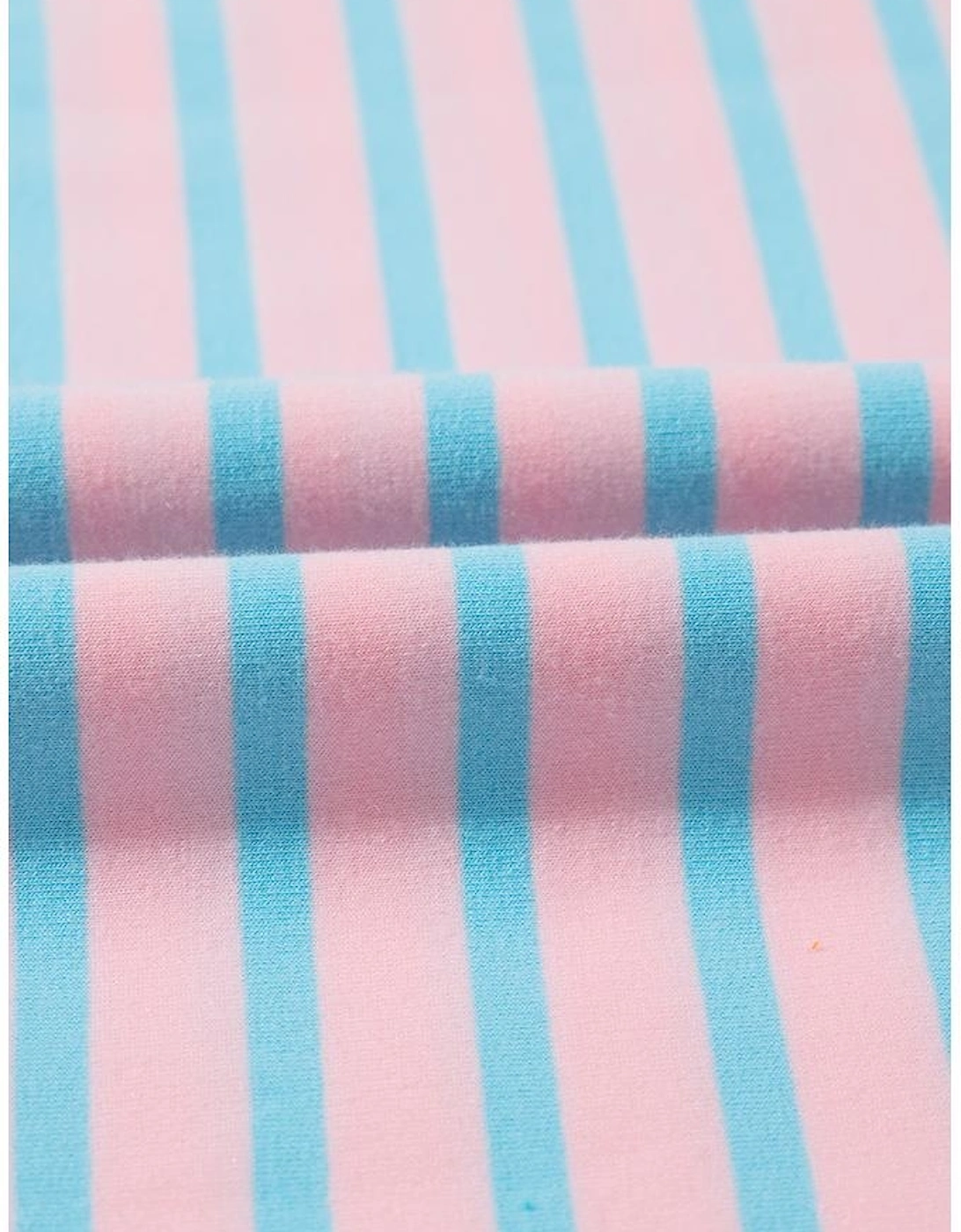 Pink Stripe Color Block Loose Fit Two Piece Shorts Set