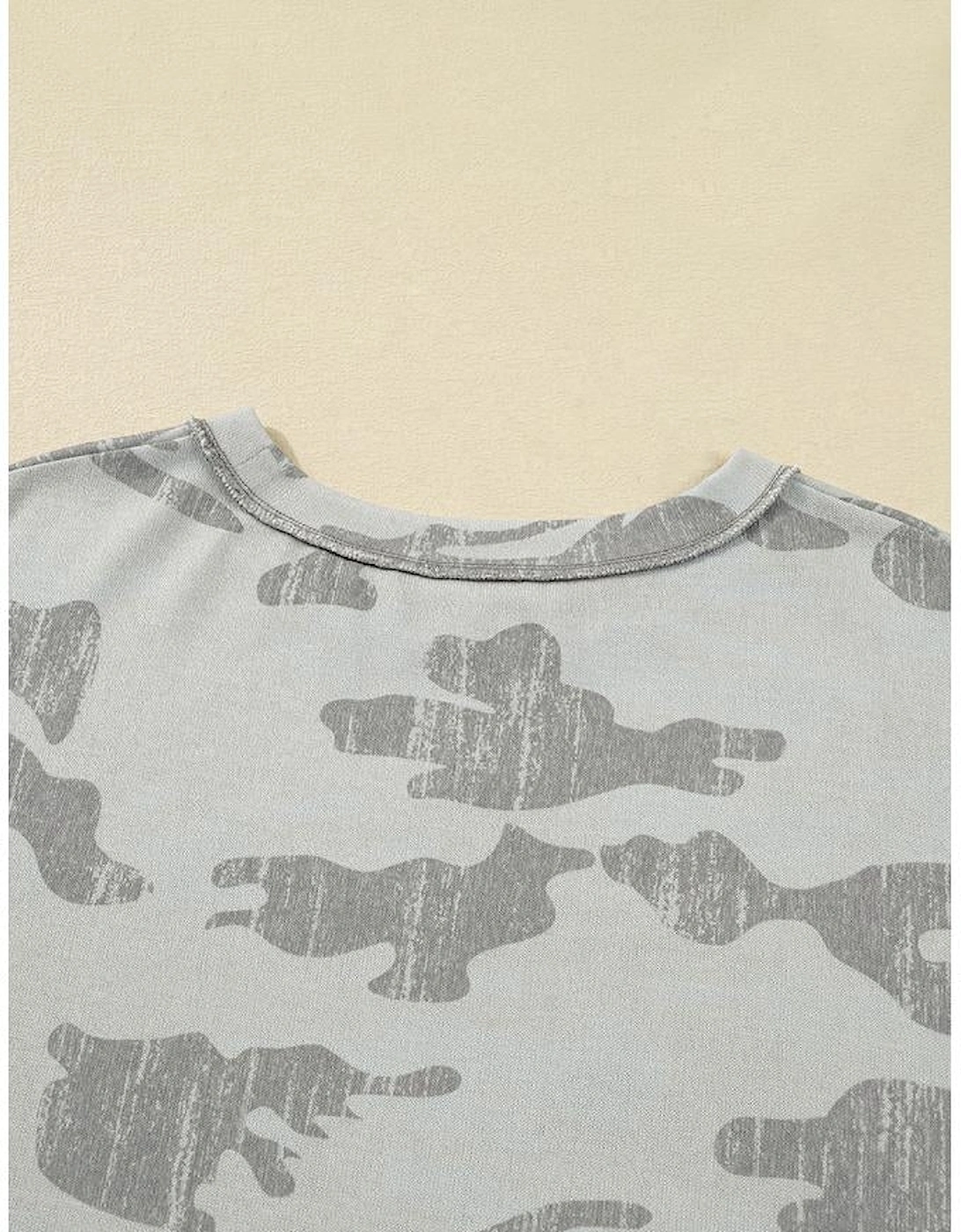 Multicolour Camouflage Print  Round Neck Plus Size Sweatshirt