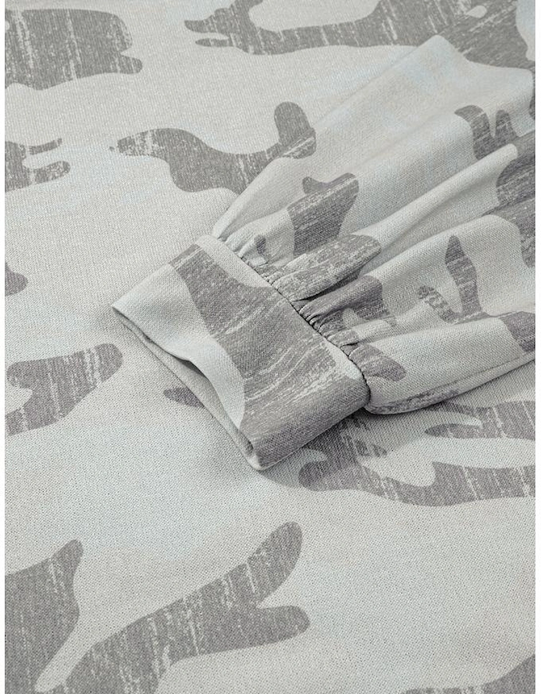 Multicolour Camouflage Print  Round Neck Plus Size Sweatshirt