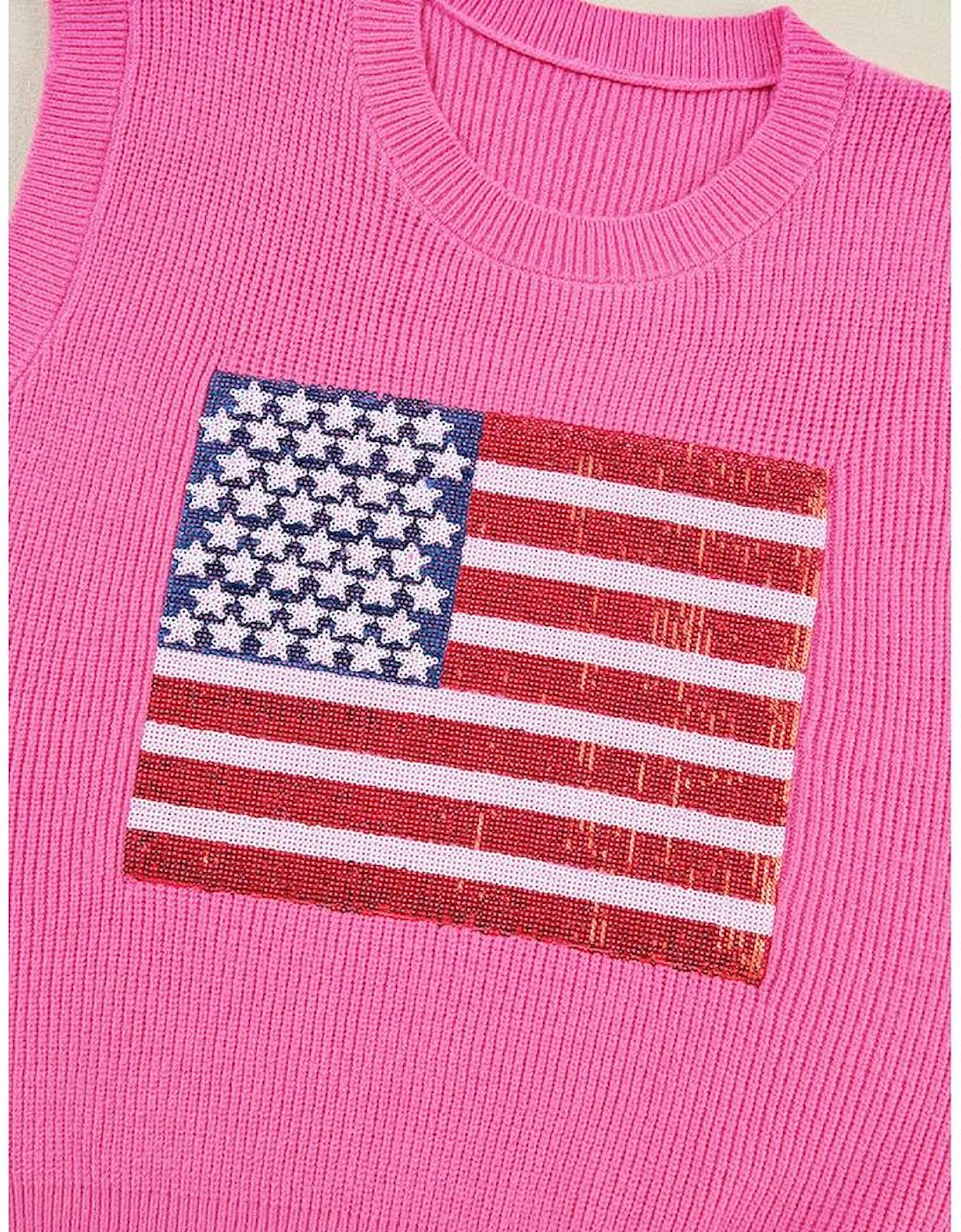 Bonbon Sparkling American Flag Knitted Vest
