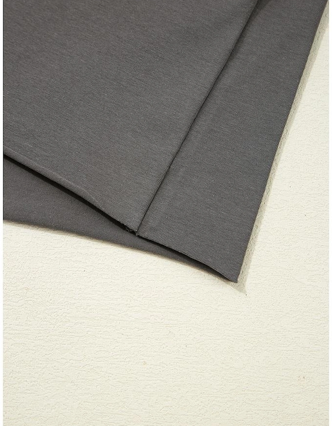 Medium Grey Lace Bow Raw Edge Drop Shoulder Casual T Shirt