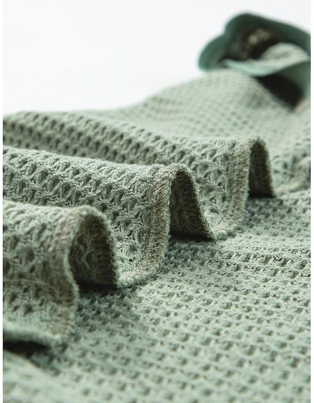 Sea Green Scoop Neck Waffle Knit Flowy Vest