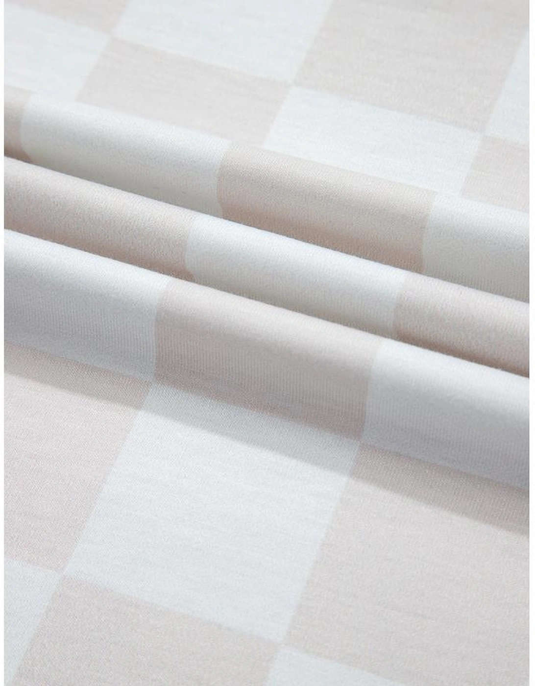 Beige Checkered V Neck Tee Drawstring Shorts Lounge Set