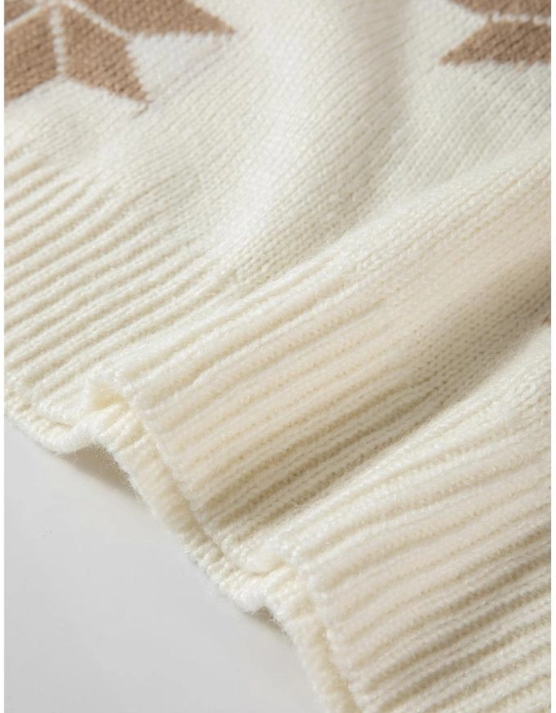 White Snowflake Christmas Tunic Sweater