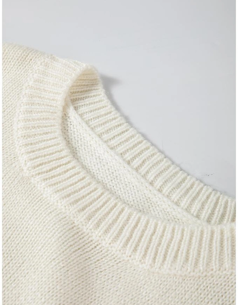 White Snowflake Christmas Tunic Sweater