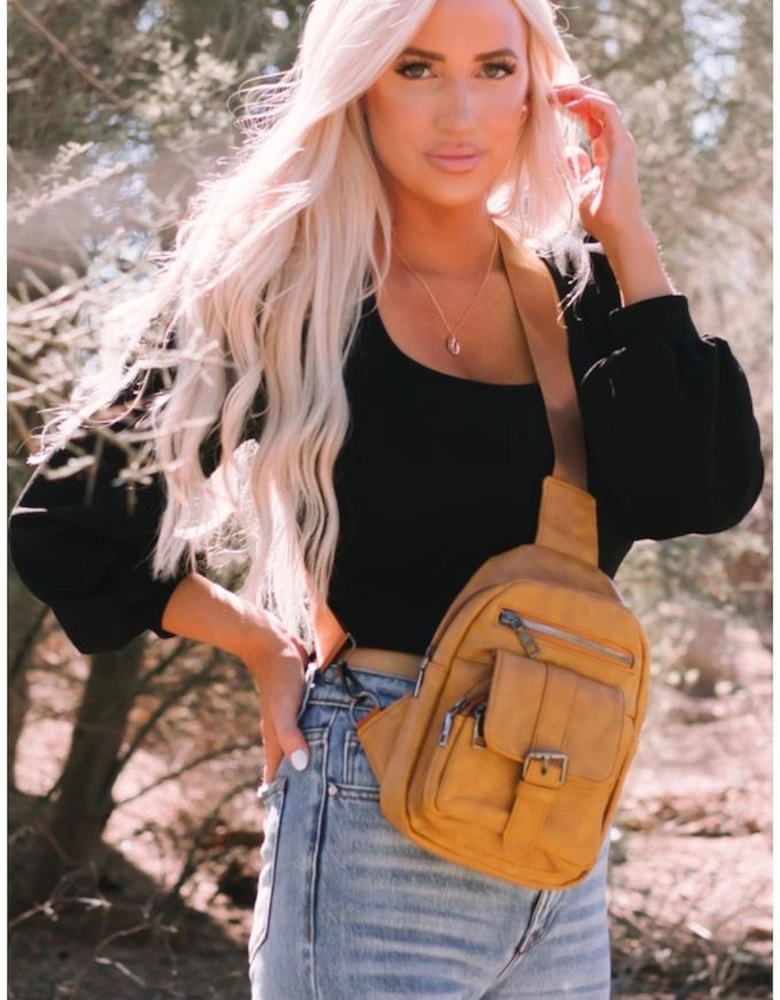 Khaki Vintage Multi Pockets Sling Bag