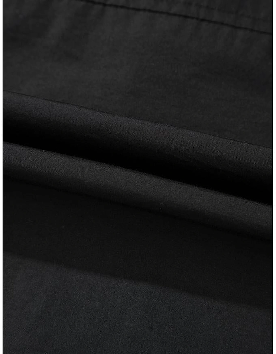 Black Flap Pockets Zip Up High Neck Vest