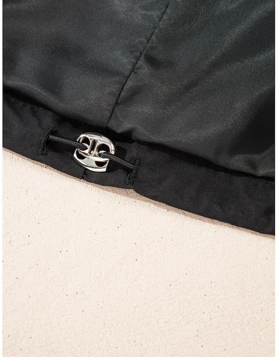 Black Flap Pockets Zip Up High Neck Vest