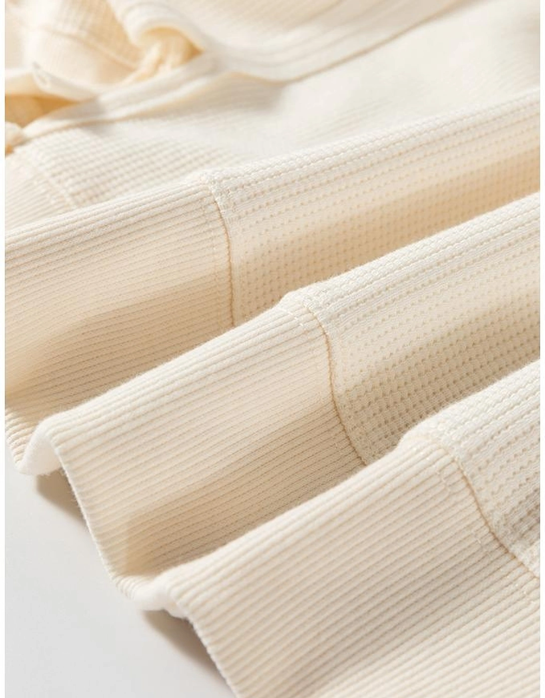 White Solid Color Waffle Knit Drop Shoulder Plus Size Sweatshirt, 13 of 12