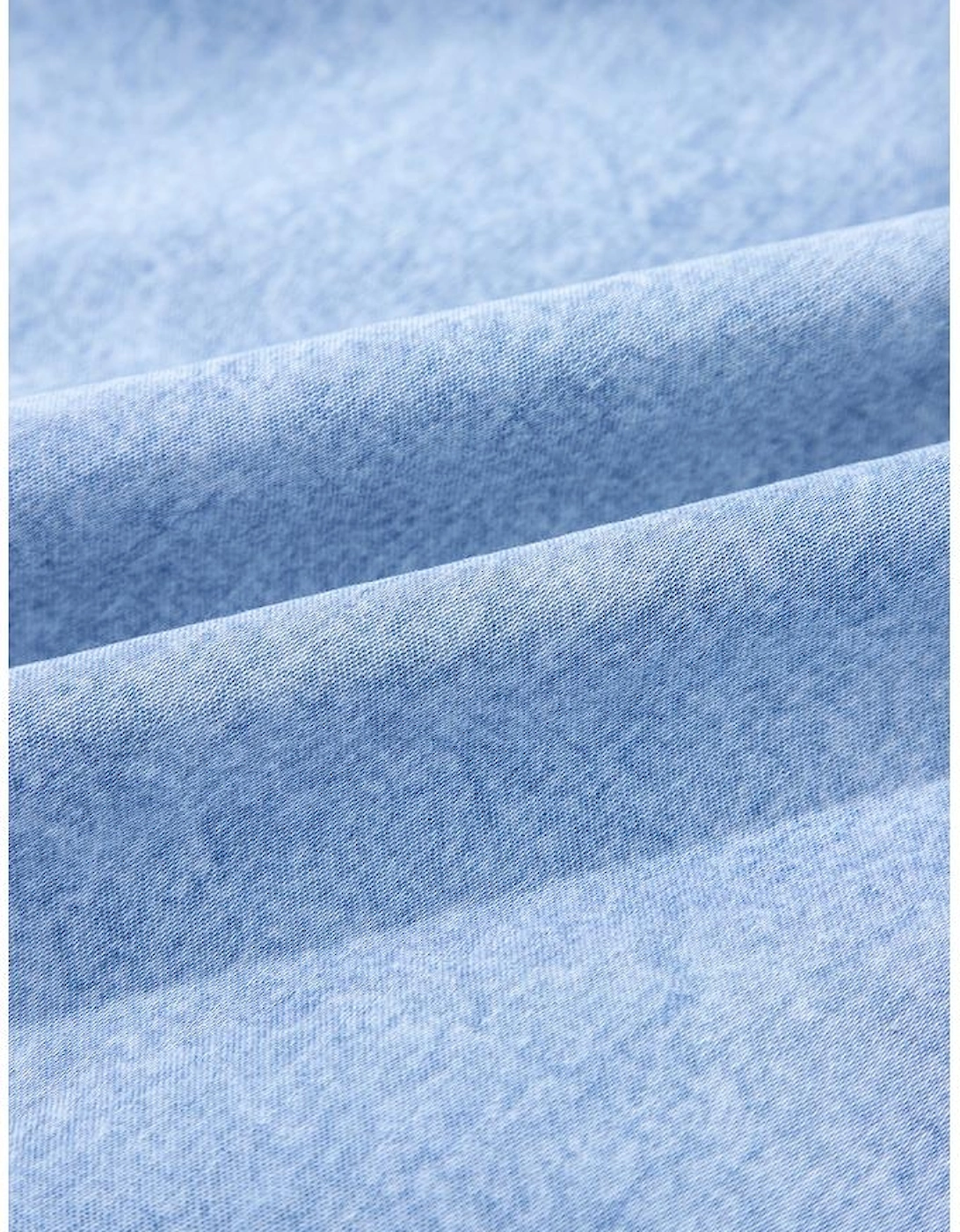 Beau Blue Bow Detail Spaghetti Straps Ruffle Hem Denim Short Dress