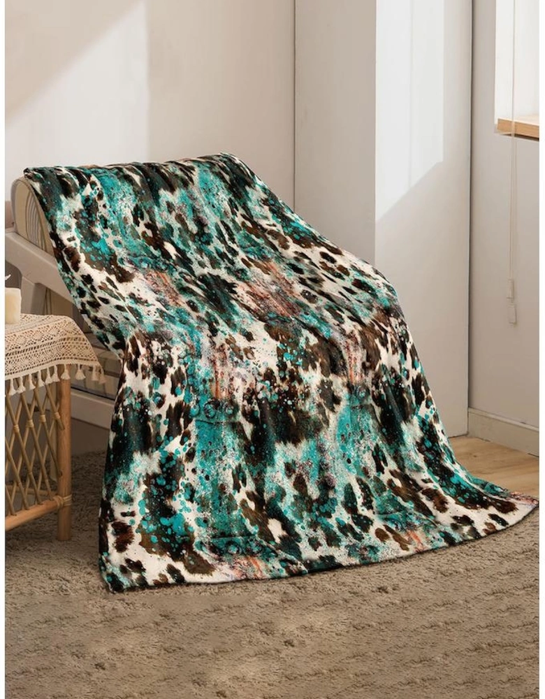 Multicolour Western Style Pattern Large Flannel Blanket