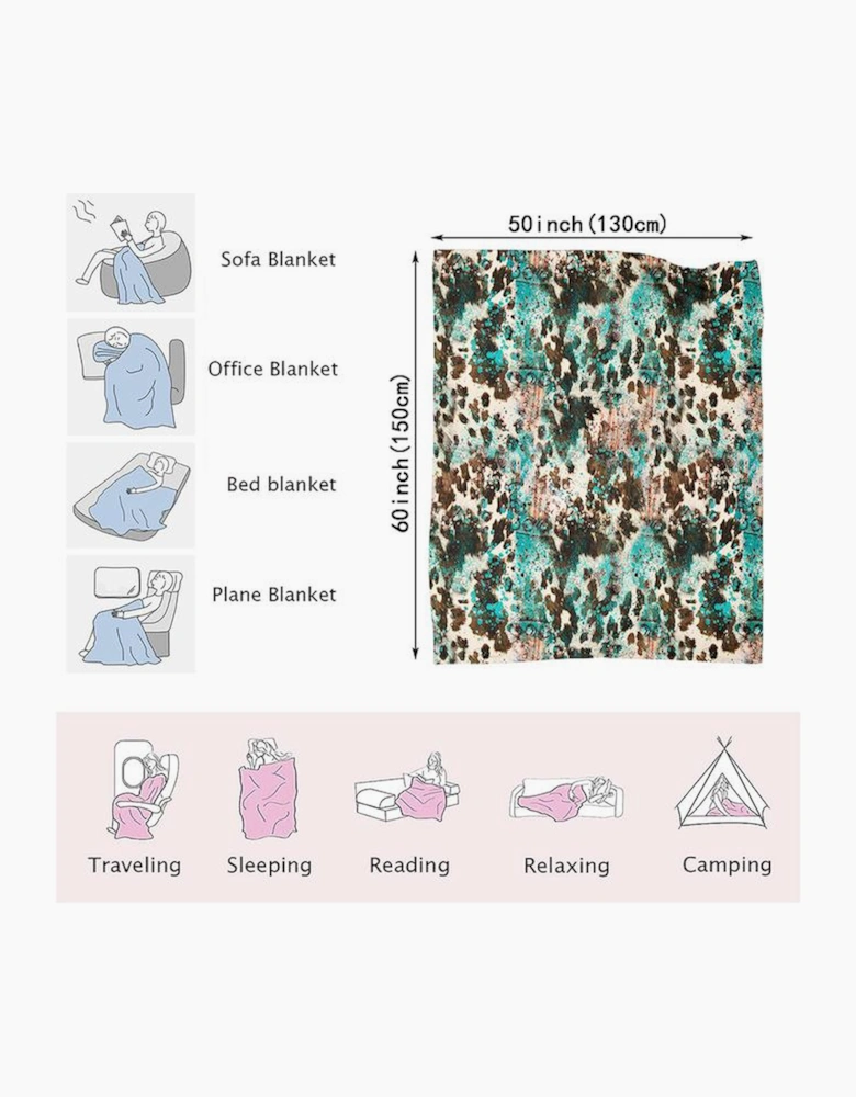 Multicolour Western Style Pattern Large Flannel Blanket