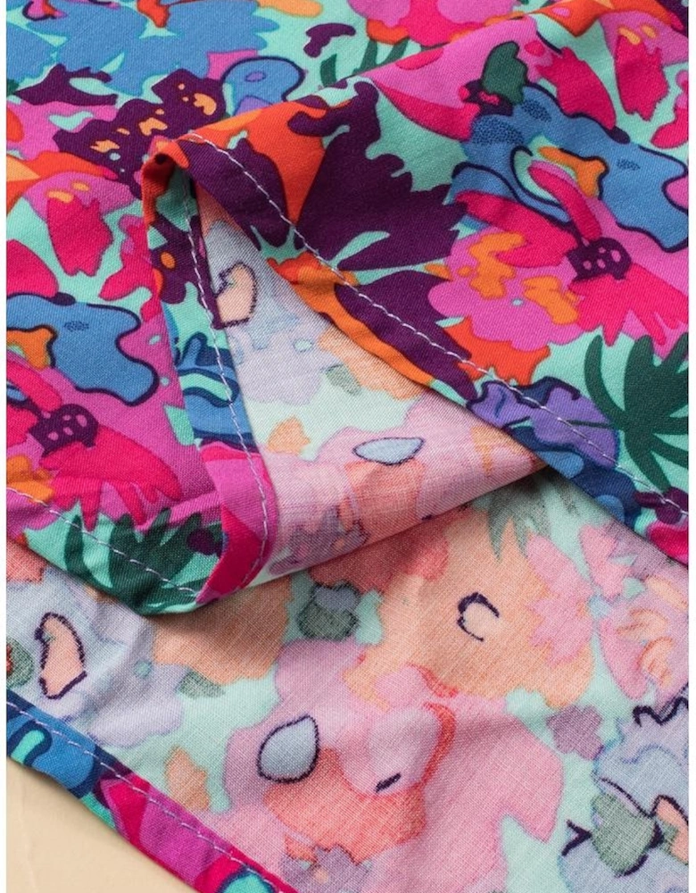 Blue Floral Print V Neck Wrap Split Maxi Dress