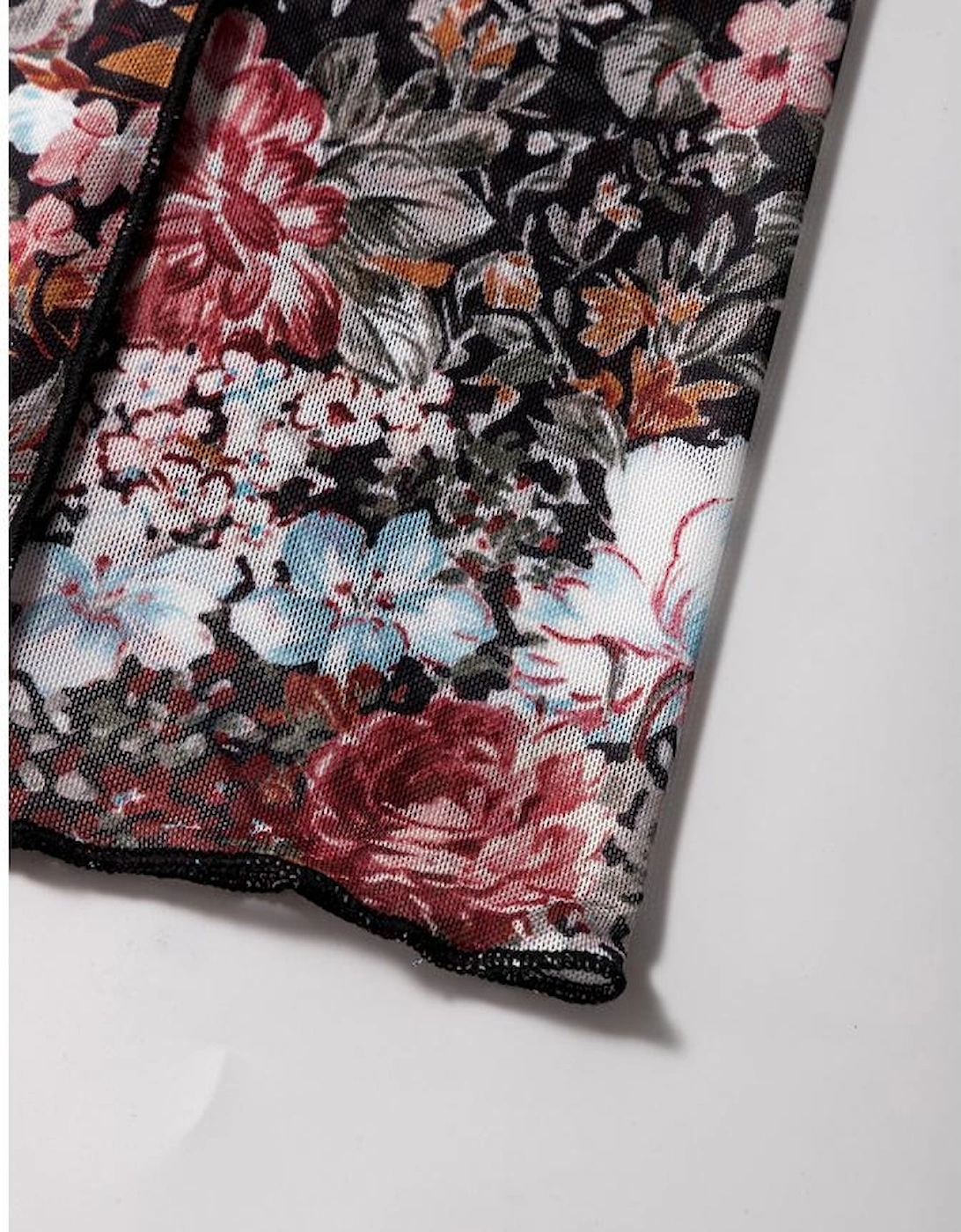 Brown Floral Print High Waist Maxi Skirt