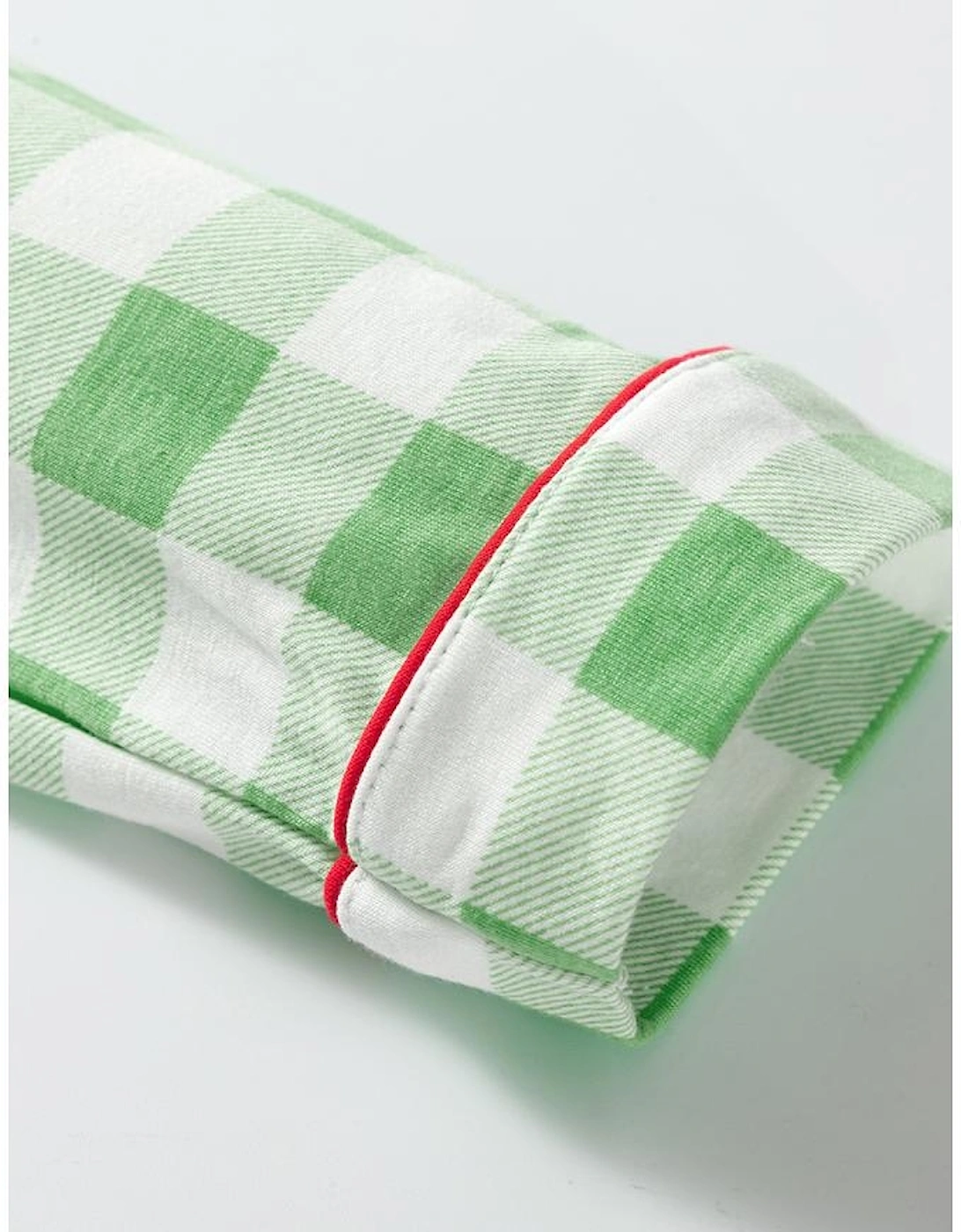 Light Green Christmas Plaid Print Shirt and Pants Pajama Set