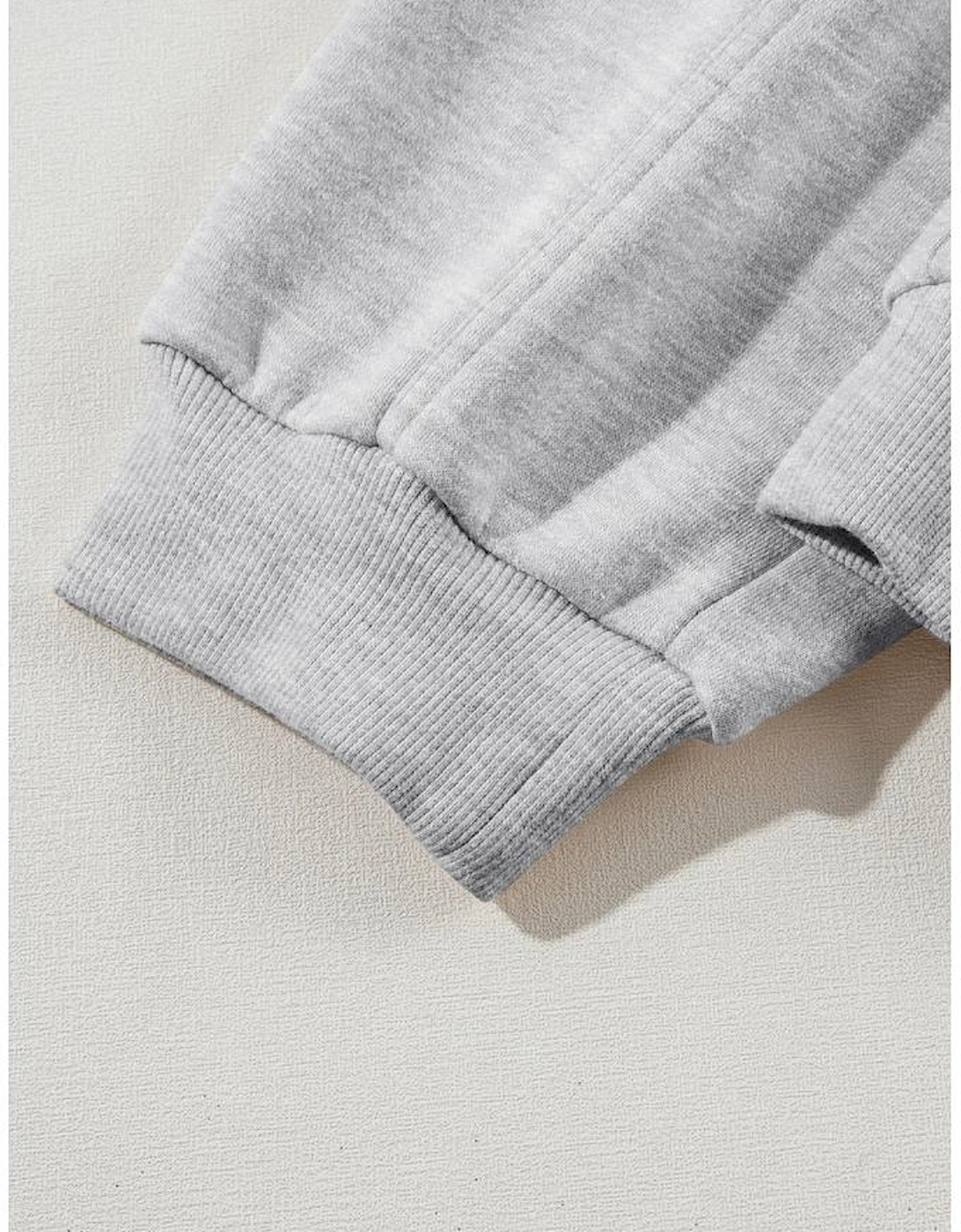 Gray Solid Exposed Seams Hoodie and Joggers Activewear Set