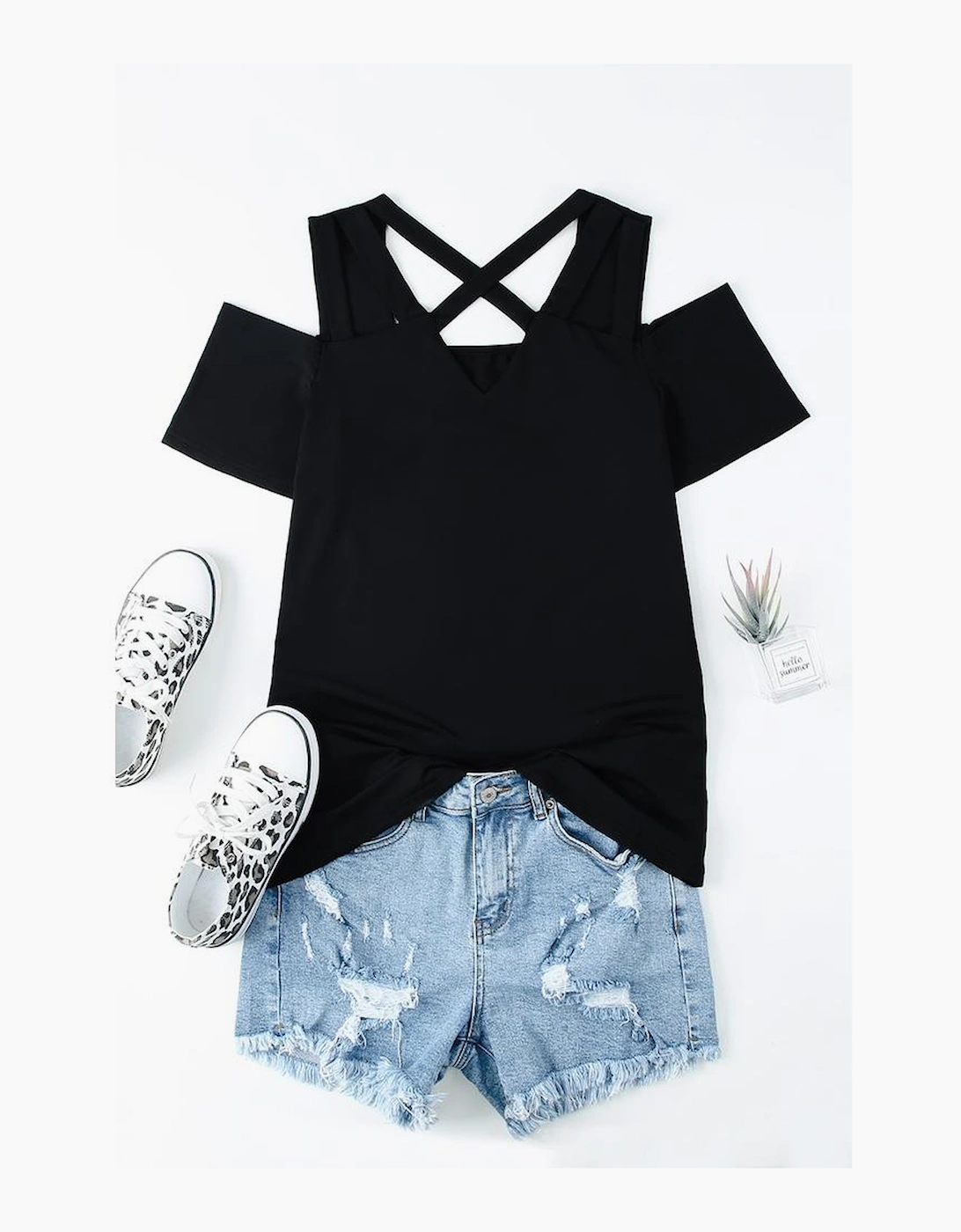 Azura Exchange Criss-Cross Cut Out Top