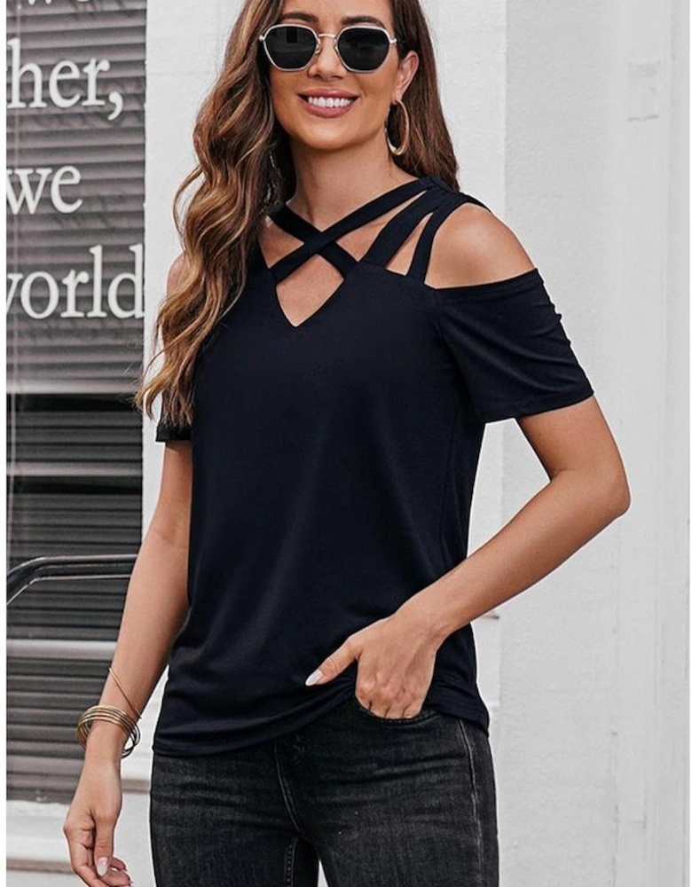Azura Exchange Criss-Cross Cut Out Top