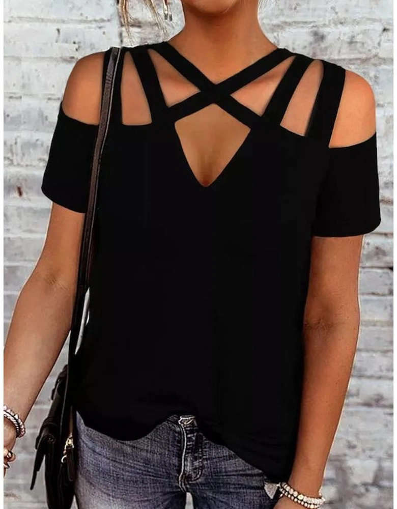 Azura Exchange Criss-Cross Cut Out Top