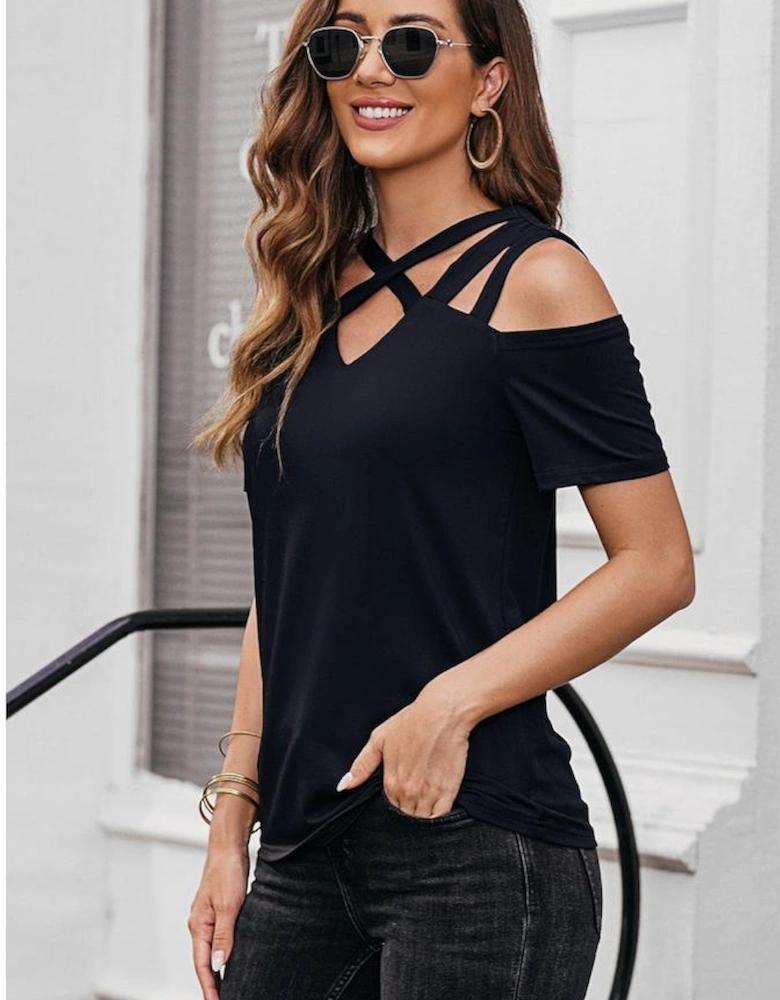 Azura Exchange Criss-Cross Cut Out Top