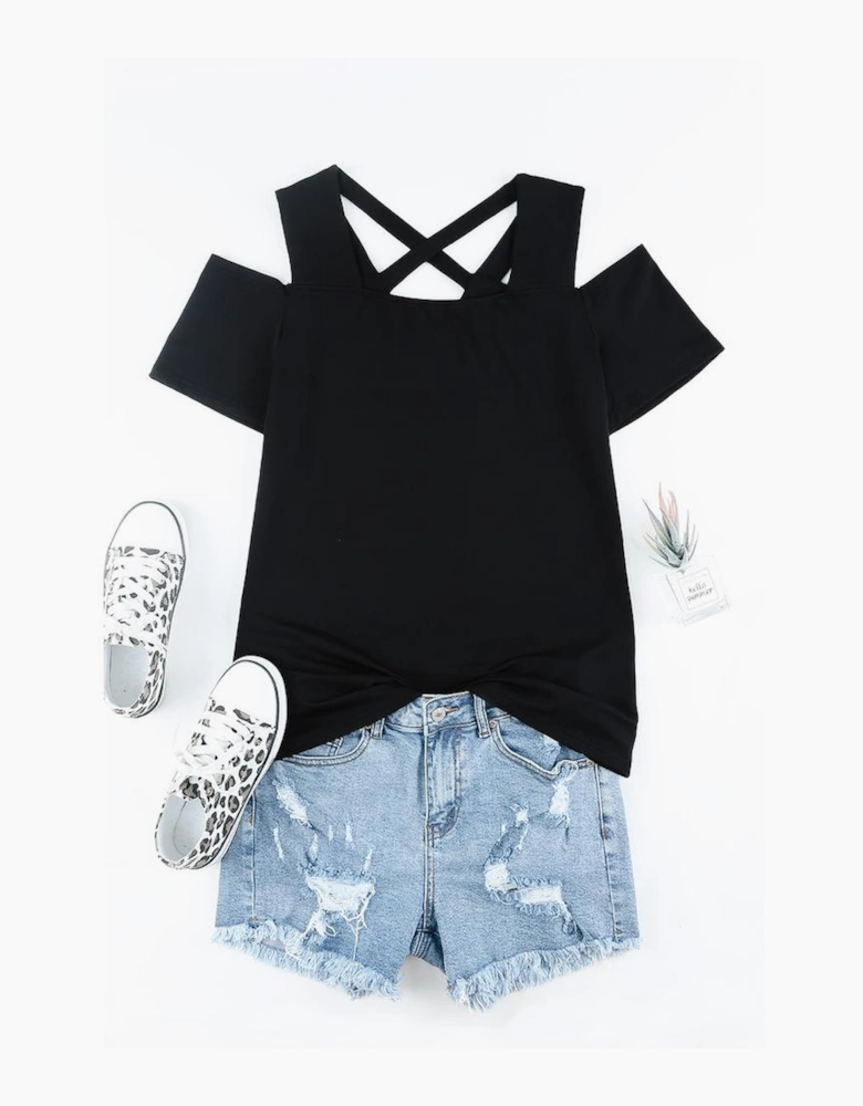 Azura Exchange Criss-Cross Cut Out Top