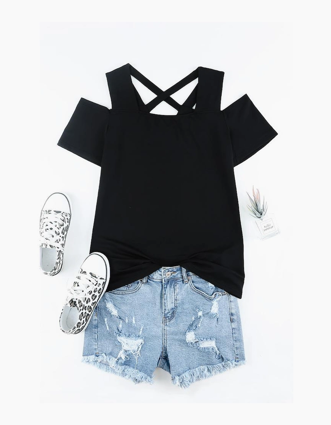 Azura Exchange Criss-Cross Cut Out Top