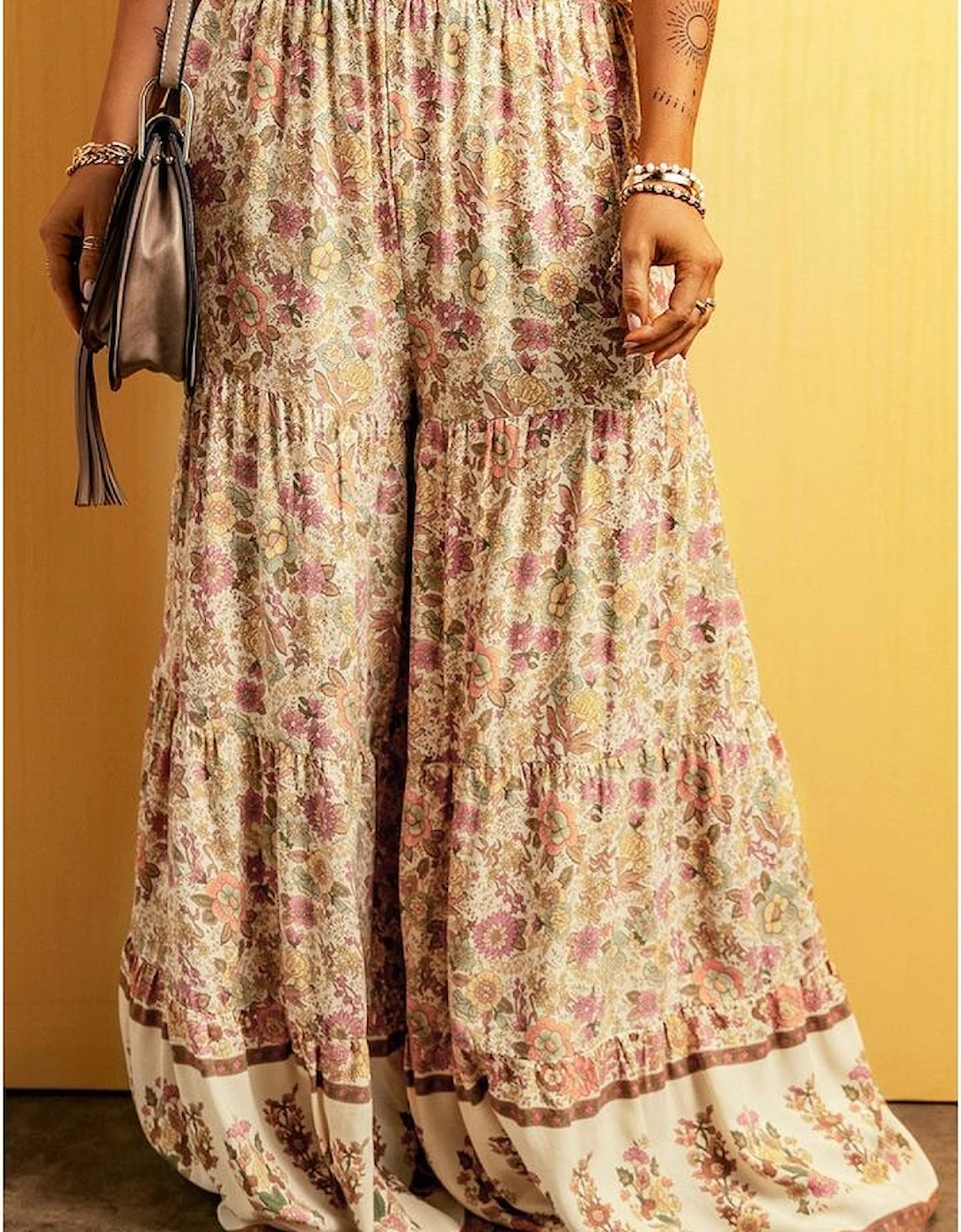 Azura Exchange Floral Print Wide Leg Pants