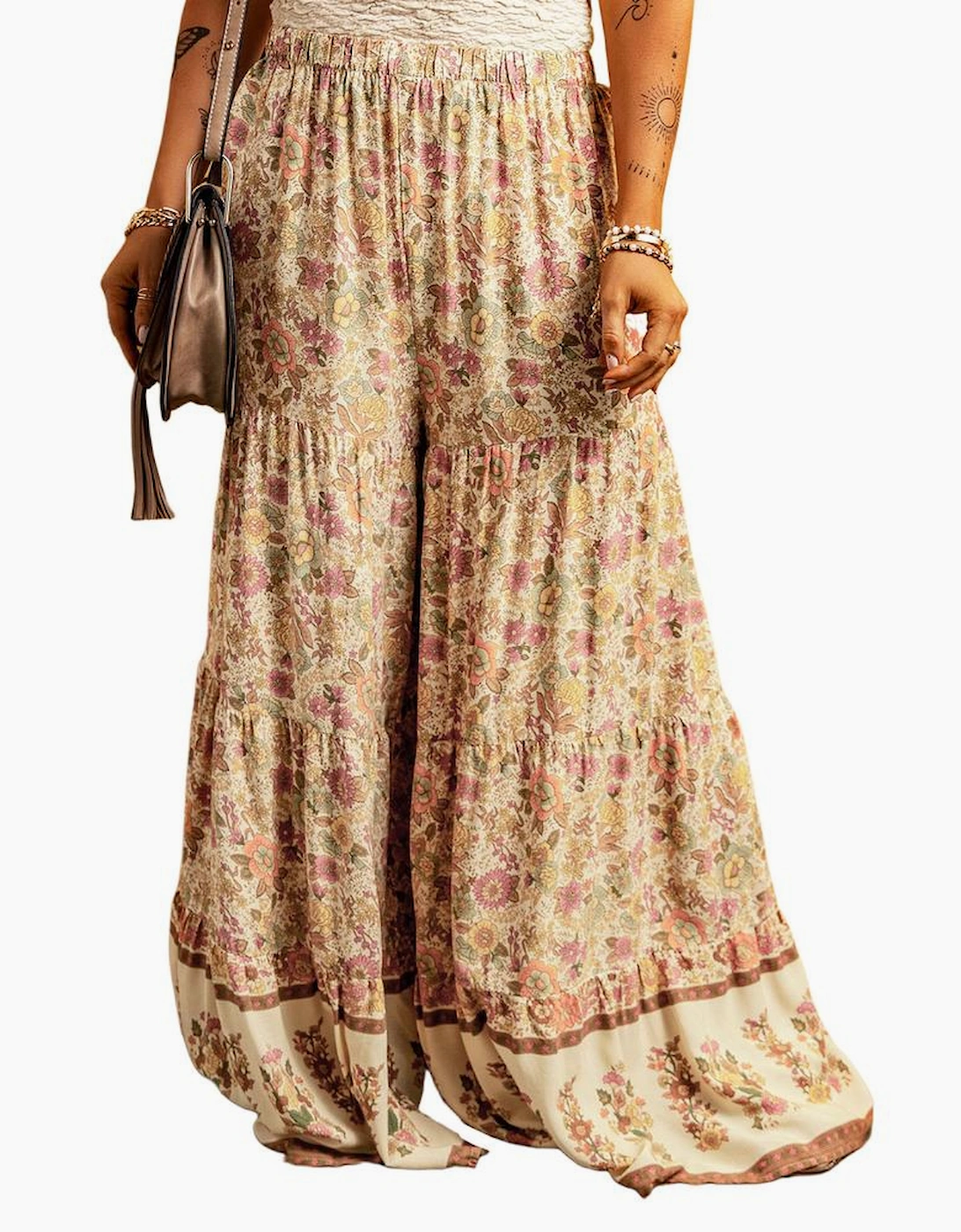 Azura Exchange Floral Print Wide Leg Pants