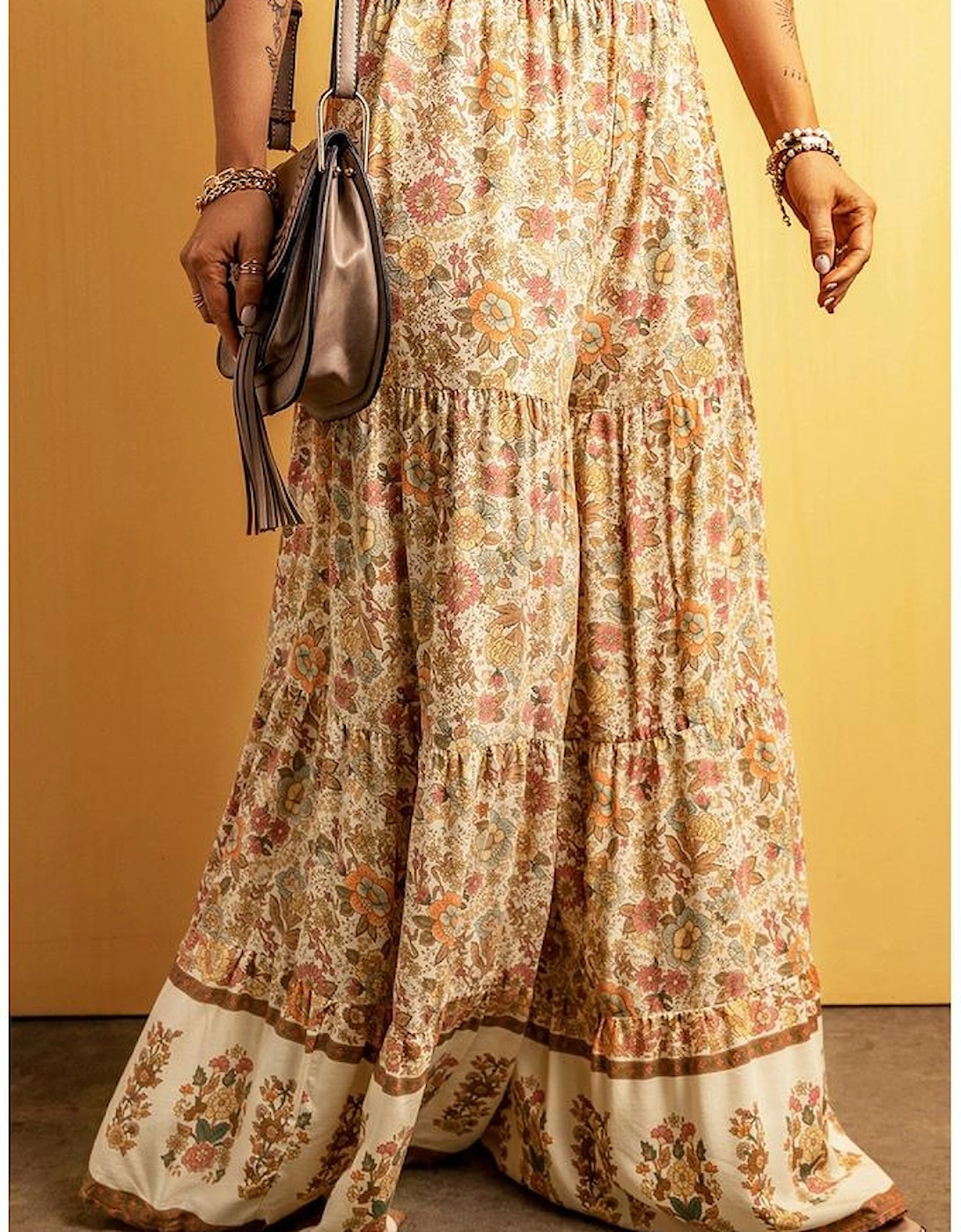 Azura Exchange Floral Print Wide Leg Pants