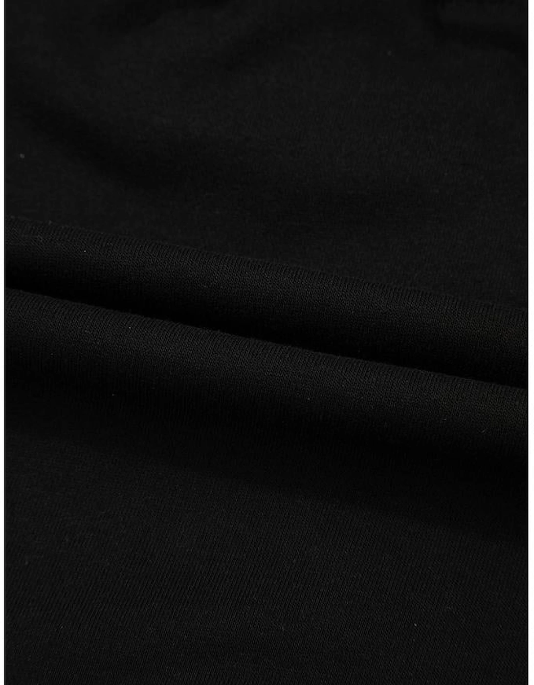 Black French Terry Drawstring Mini Skort with Pockets