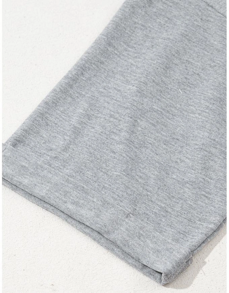 High Raglan Half Sleeve V Neck Oversized T Shirt