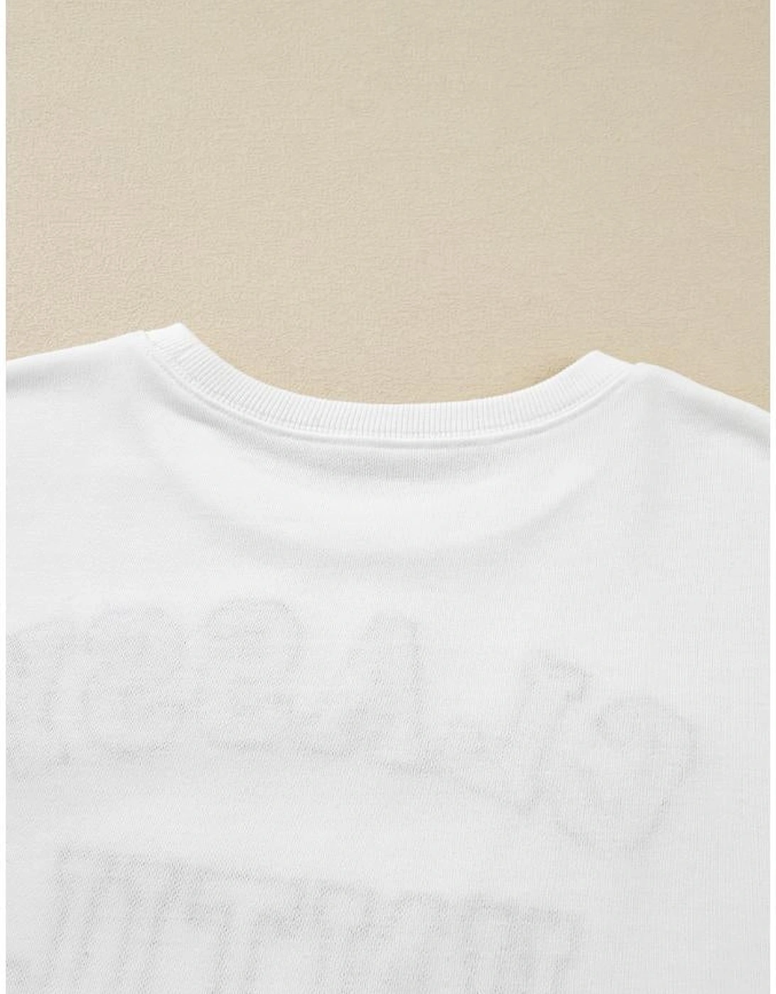 White CLASSY UNTIL KICKOFF Plush Letter Patched Loose Sweatshirt