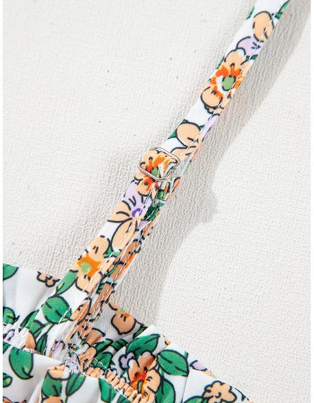 White Boho Floral Spaghetti Strap Ruffle Summer Tank Top