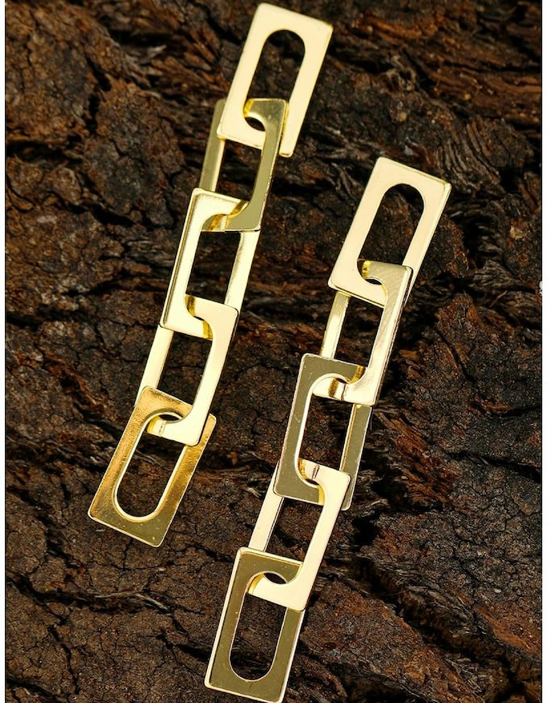 Gold Chain Connect Alloy Dangle Earrings, 9 of 8