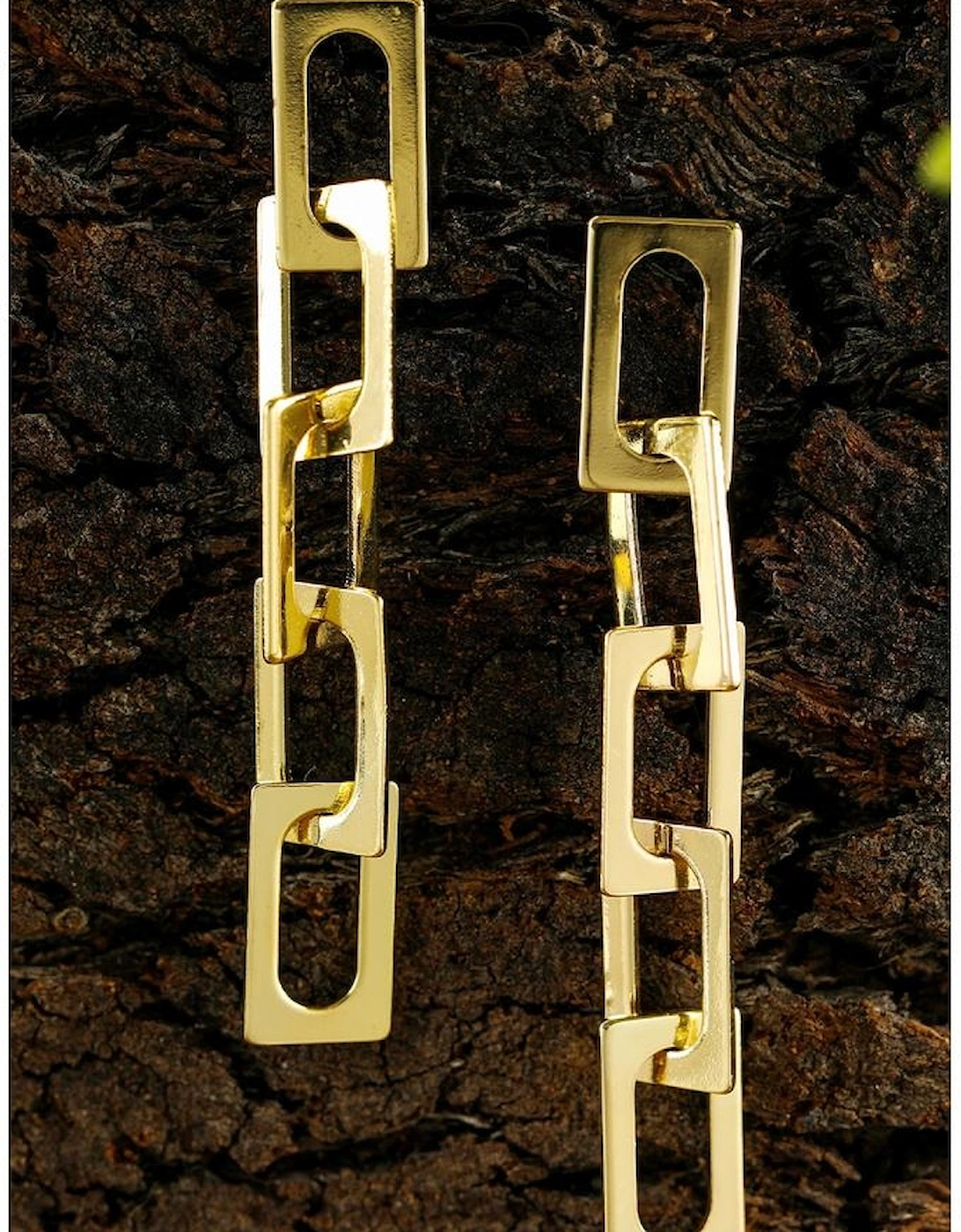 Gold Chain Connect Alloy Dangle Earrings