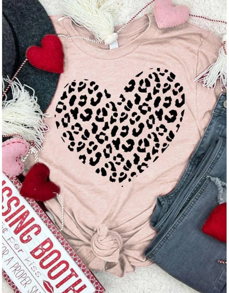 Azura Exchange Heart Shaped Print Crew Neck Graphic Tee