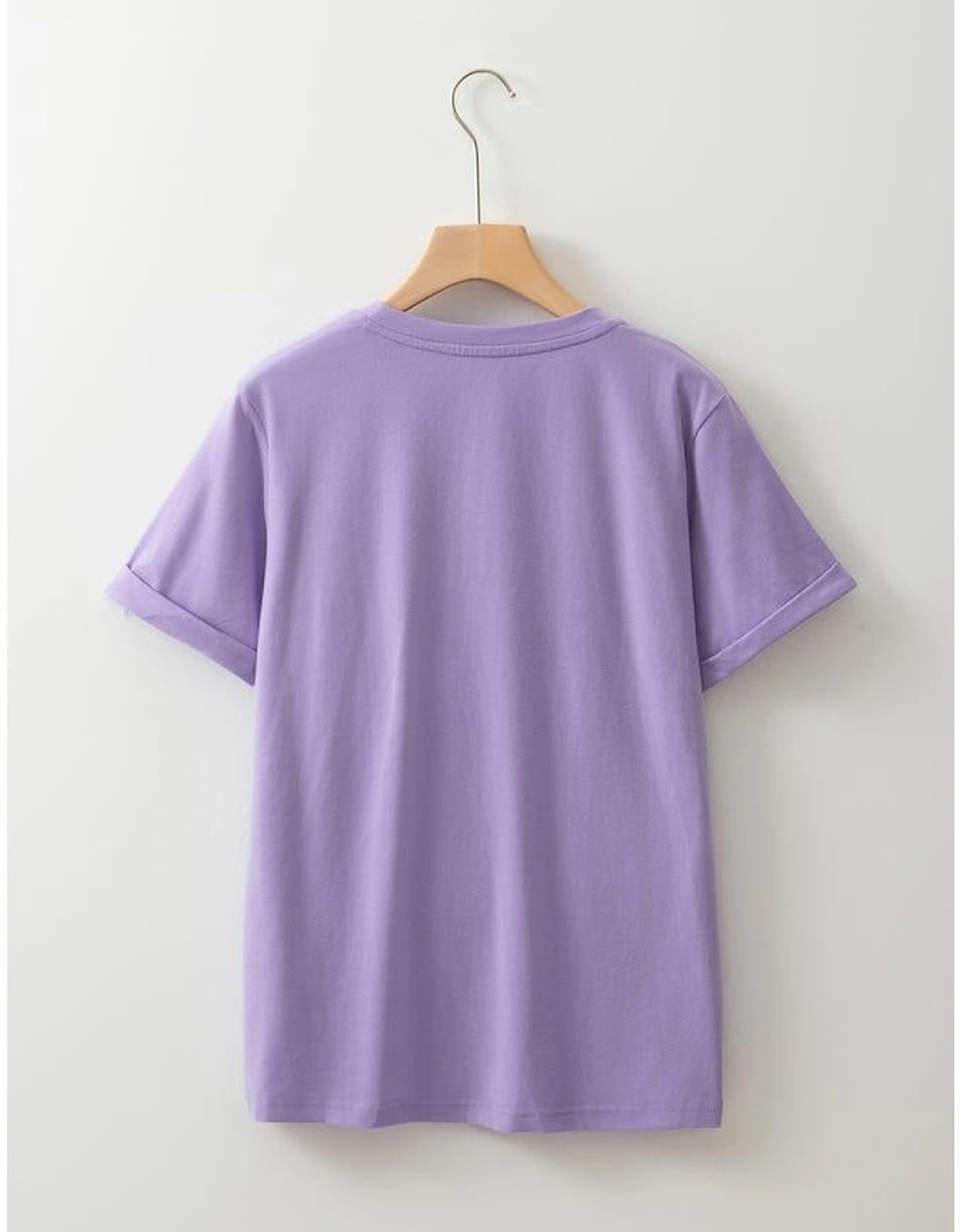 Wisteria Spooky Sequin Letter Patched Cotton Blend T Shirt