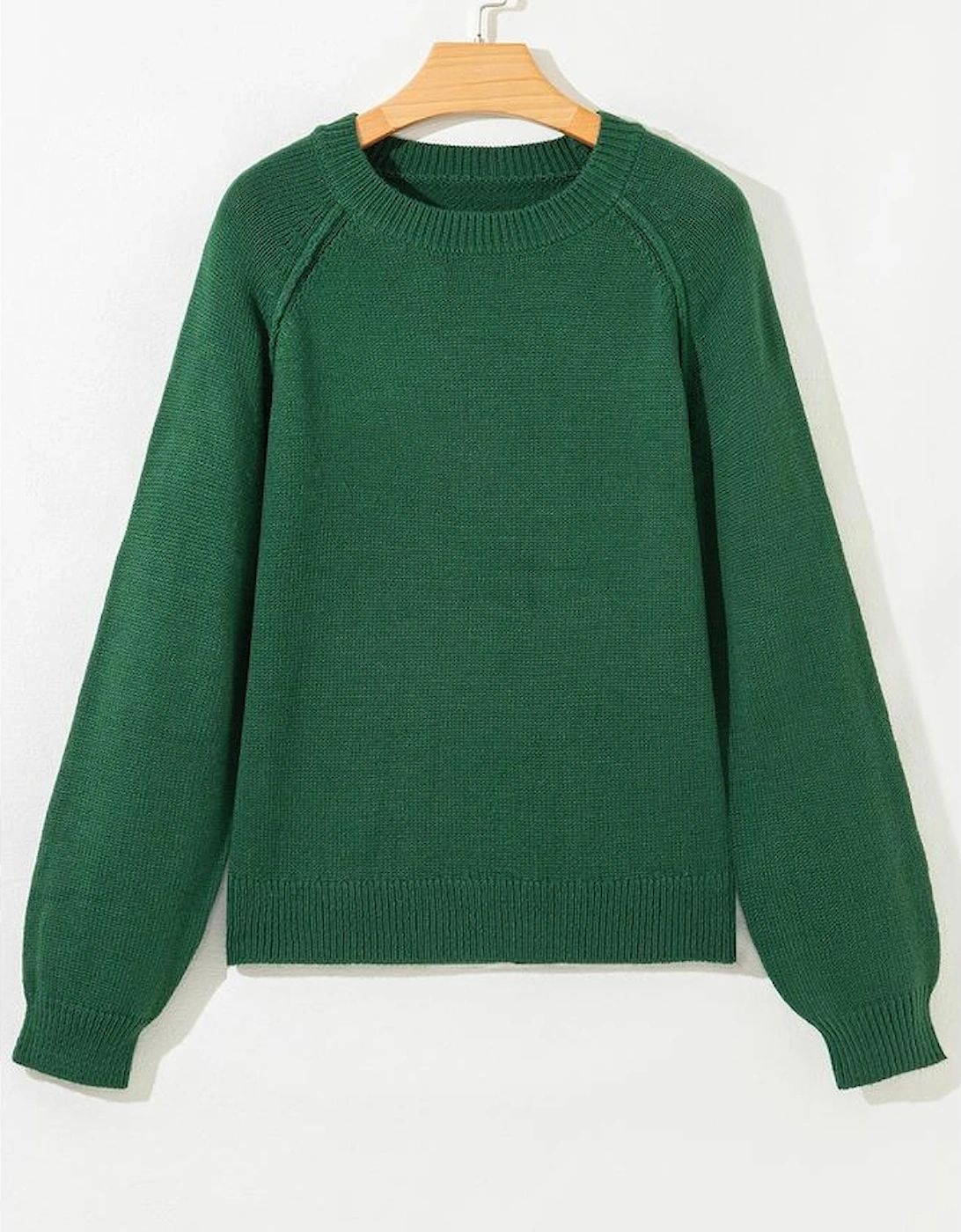 Evergreen Raglan Sleeve Crew Neck Sweater