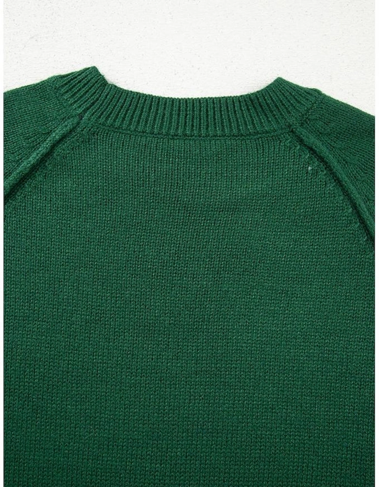 Evergreen Raglan Sleeve Crew Neck Sweater