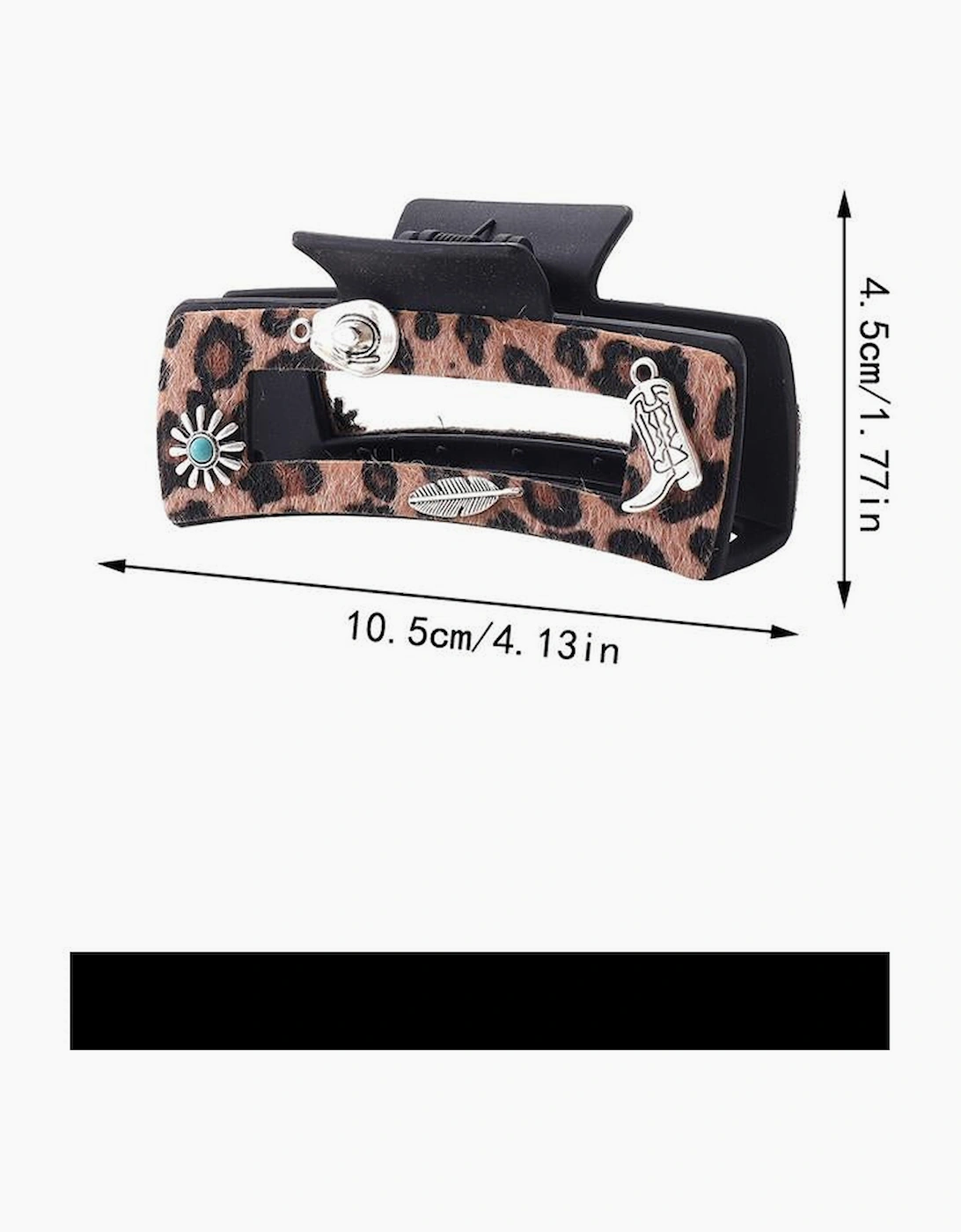 Chestnut Leopard Western Pattern Decor Square Hair Clip