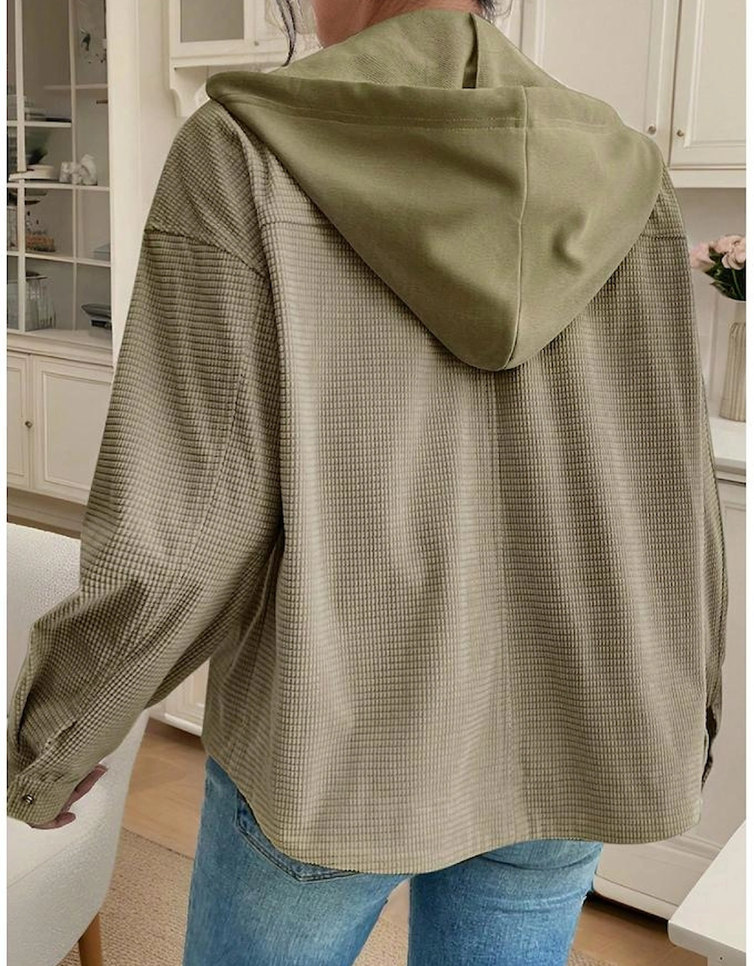 Laurel Green 2 in 1 Thermal Knit Textured Hooded Jacket, 3 of 2