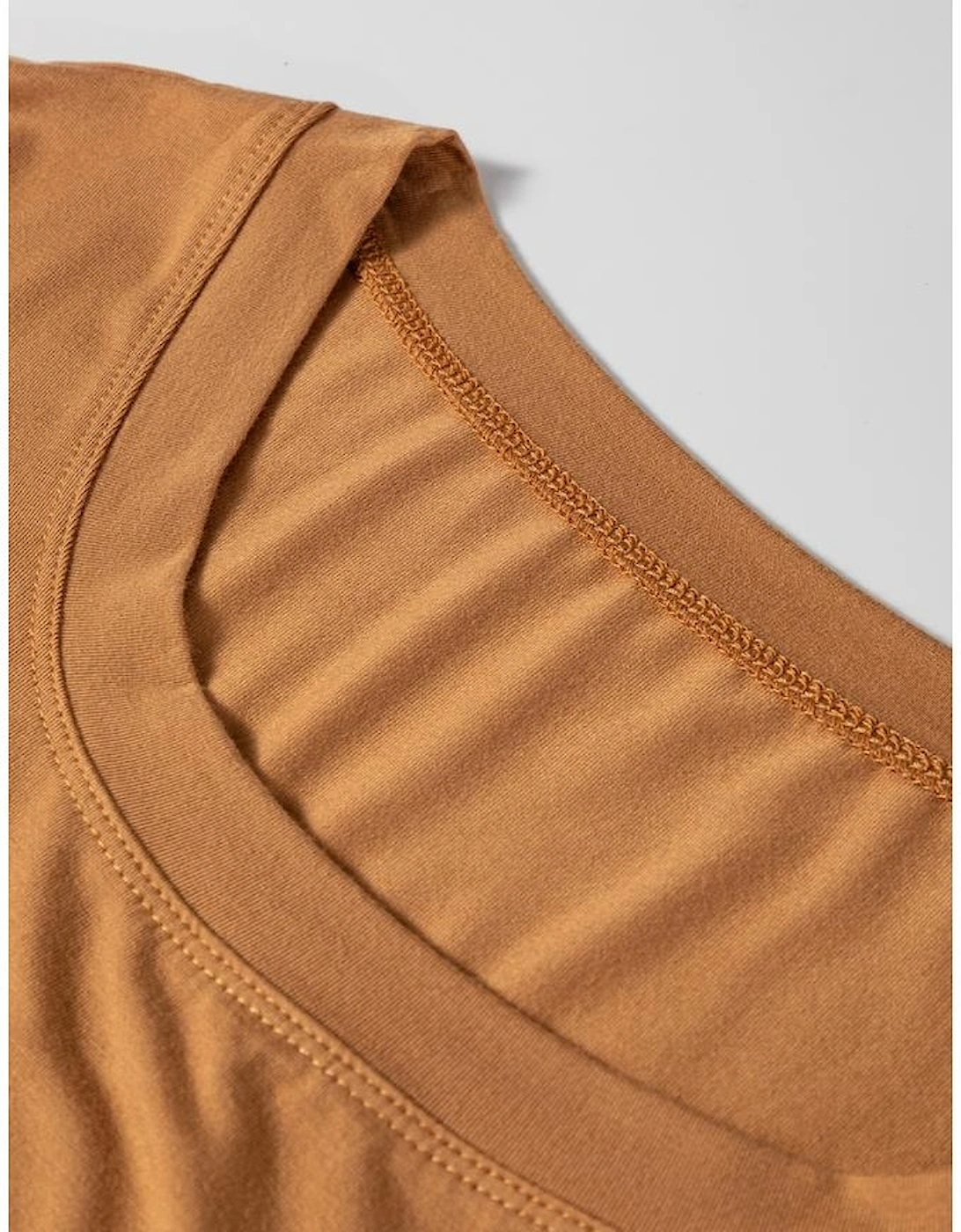 Chestnut Solid Color Long Sleeve Fitted Top