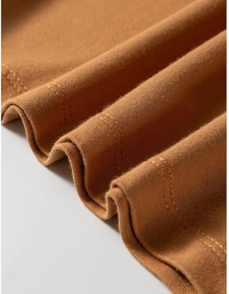 Chestnut Solid Color Long Sleeve Fitted Top