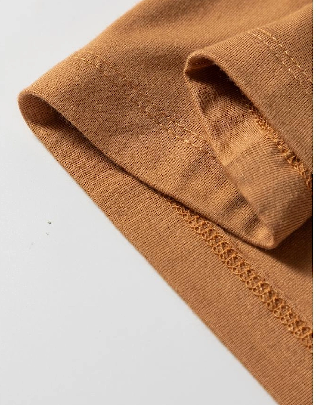 Chestnut Solid Color Long Sleeve Fitted Top