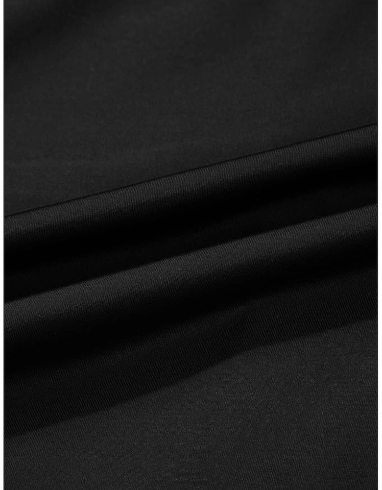 Black V Neck Twist Ruched Crisscross Backless One-Piece Swimsuit