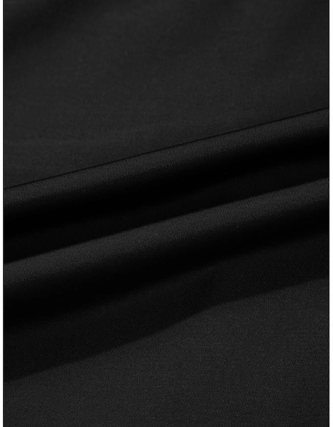 Black V Neck Twist Ruched Crisscross Backless One-Piece Swimsuit