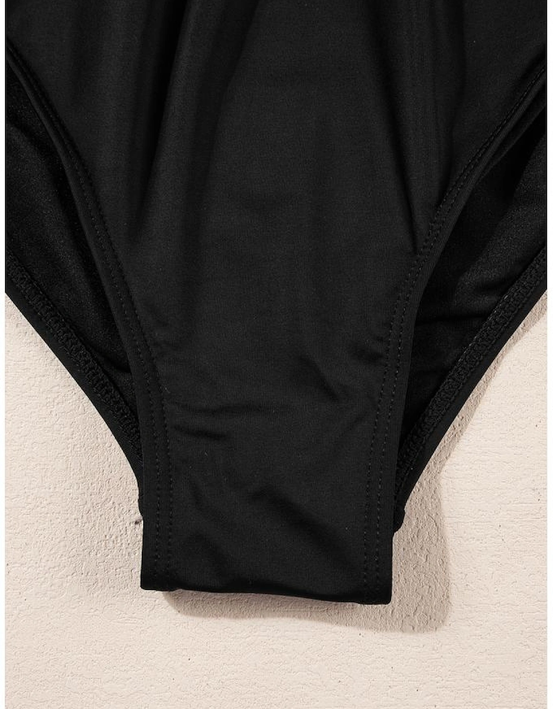 Black V Neck Twist Ruched Crisscross Backless One-Piece Swimsuit