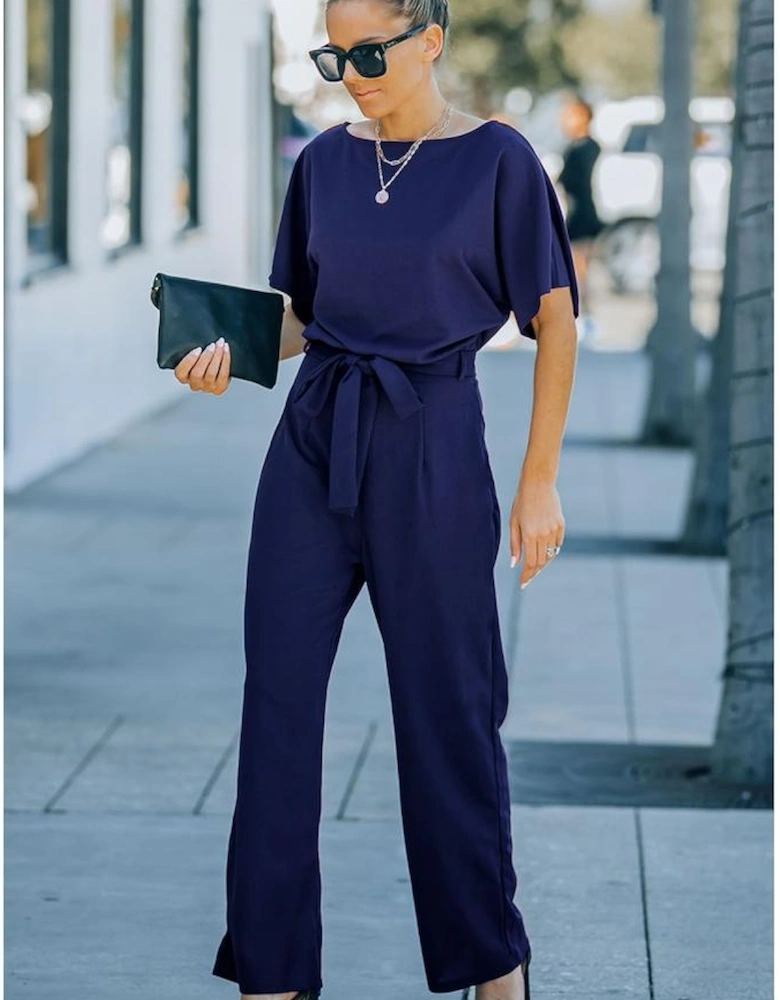 Azura Exchange Wide Leg Jumpsuit with Belt