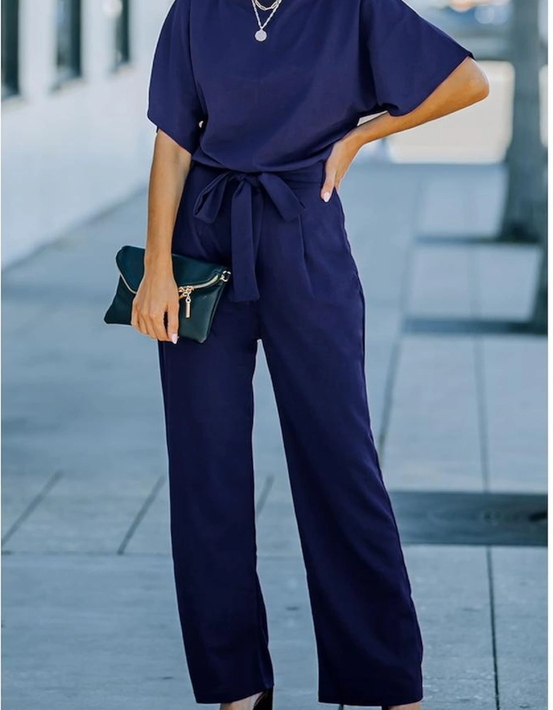 Azura Exchange Wide Leg Jumpsuit with Belt